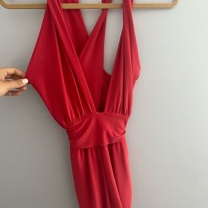 Criss crossed pink romper